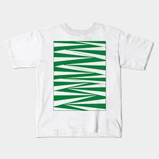 Geometric green fan creative doodle art Kids T-Shirt